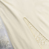 Robe longue camisole dos nu froncée à col en V et fente en dentelle 