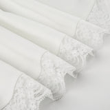 Mini-robe camisole zippée à col carré et ourlet en dentelle 