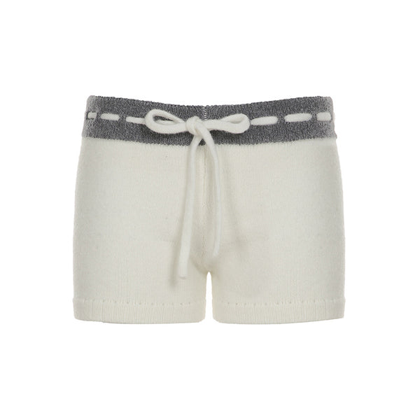 Pantalon court à cordon de serrage et motif étoile à cinq branches 