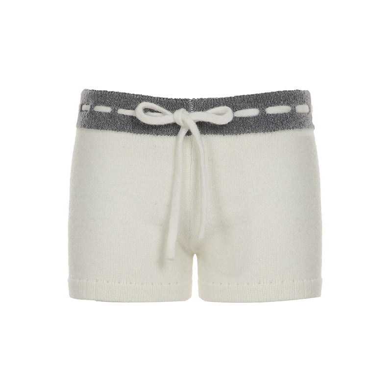 Pantalon court à cordon de serrage et motif étoile à cinq branches 