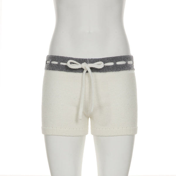 Pantalon court à cordon de serrage et motif étoile à cinq branches 