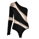 Body asymétrique irrégulier à boutons en maille 