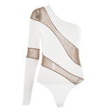 Body asymétrique irrégulier à boutons en maille 