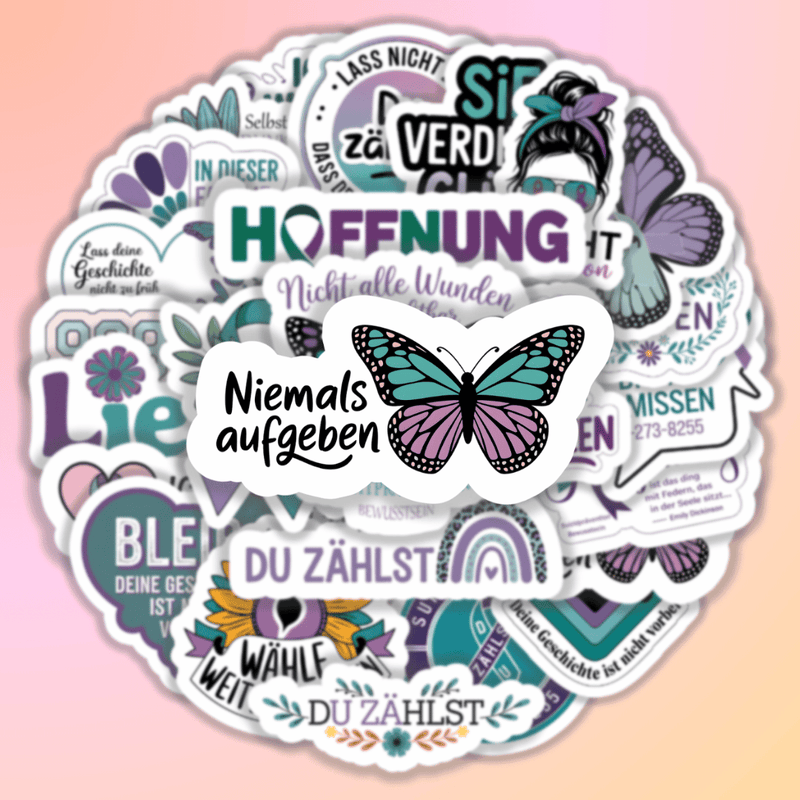 25 Stück Aufkleber mit inspirierenden Sprüchen