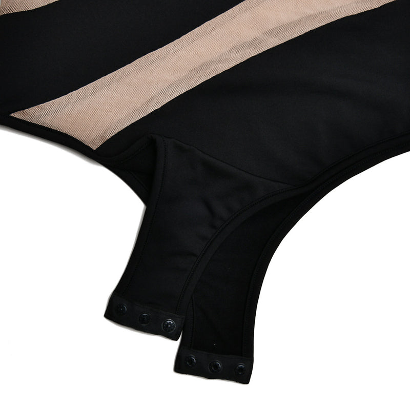 Body asymétrique irrégulier à boutons en maille 