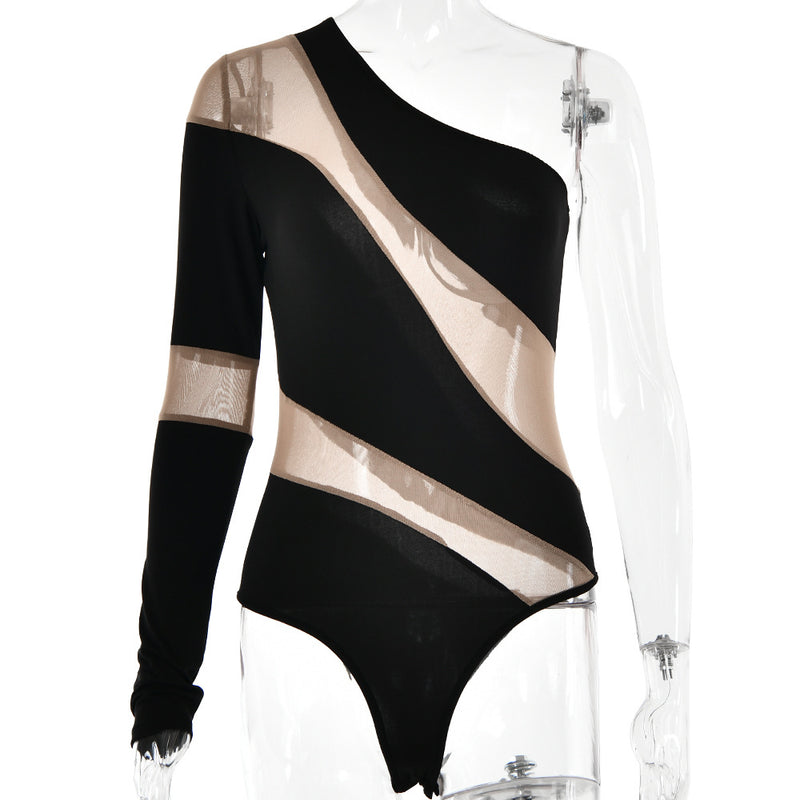Body asymétrique irrégulier à boutons en maille 