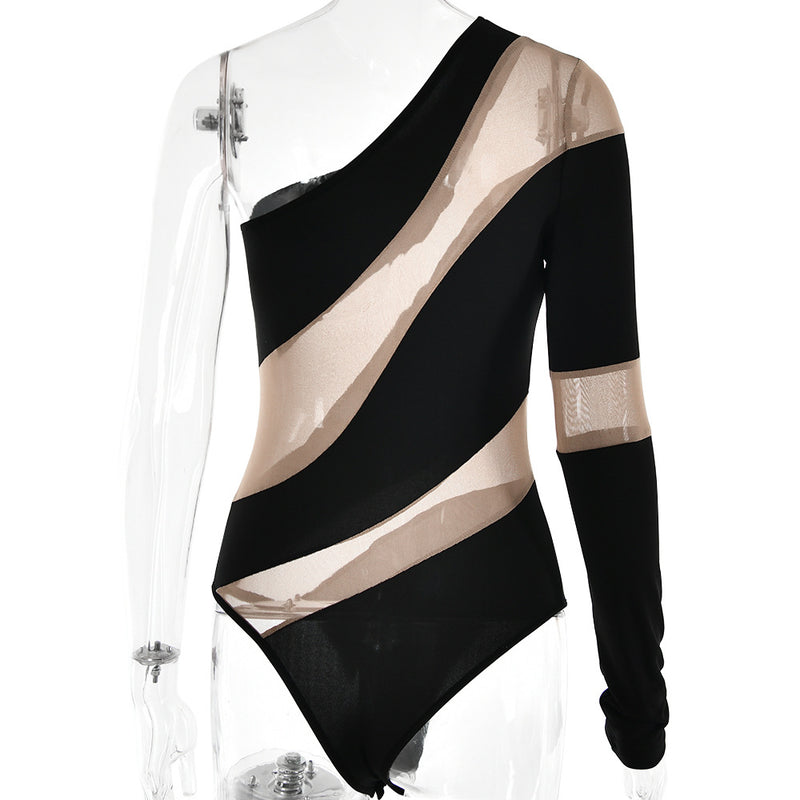 Body asymétrique irrégulier à boutons en maille 