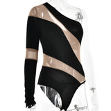Body asymétrique irrégulier à boutons en maille 