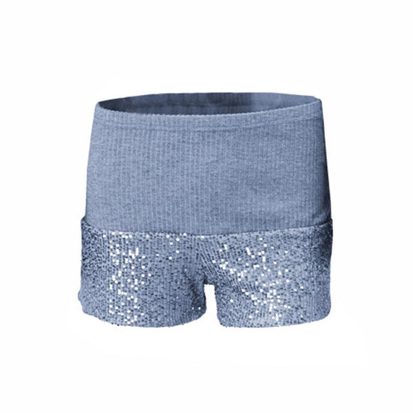 Pantalón corto de tiro bajo con textura de patchwork brillante 