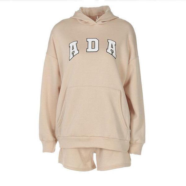 Long sleeve hoodie "ADA"pattern pocket pant set