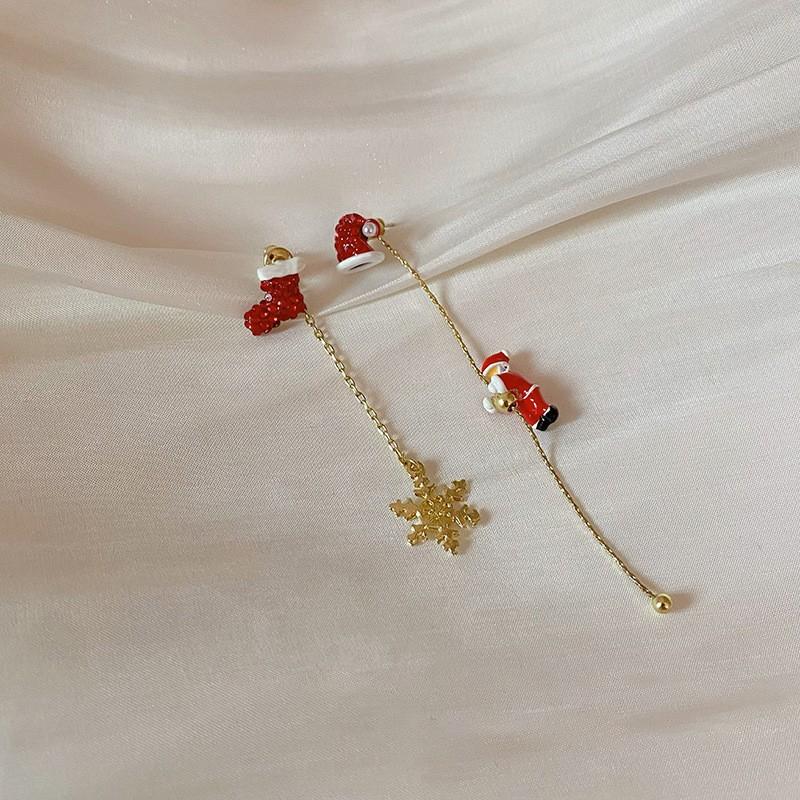 Boucles d'oreilles pendantes irrégulières en forme de sapin de Noël