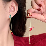 Faux pearl pendant christmas tree decor drop earrings