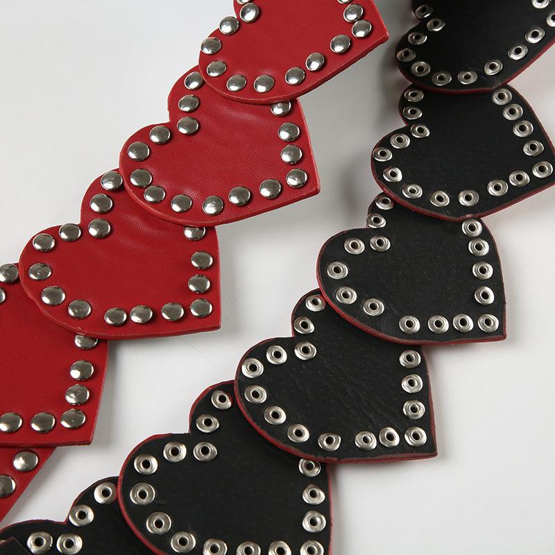 PU leather buckle adjustable heart belt