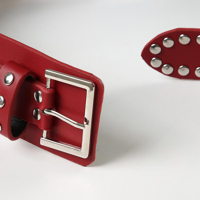 PU leather buckle adjustable heart belt