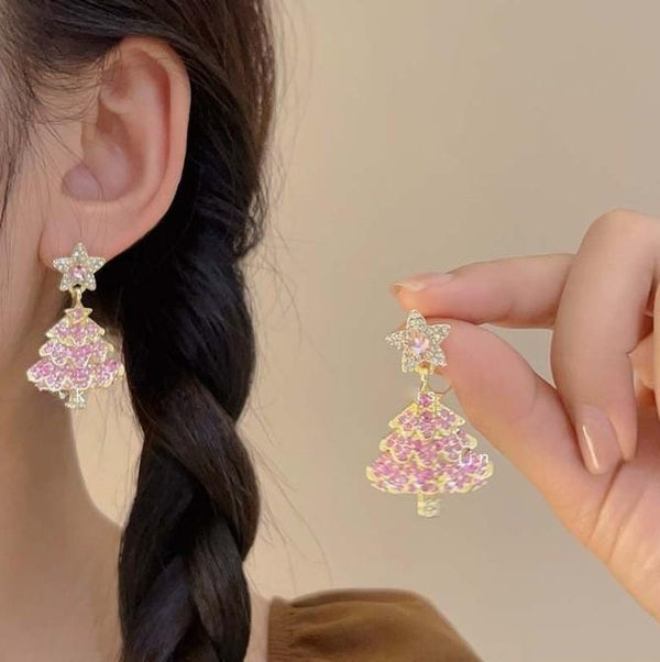 Boucles d'oreilles pendantes en fausses perles, décoration de sapin de Noël