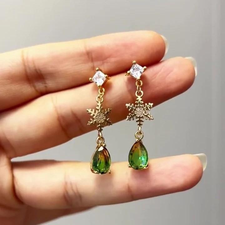 Boucles d'oreilles pendantes irrégulières en forme de sapin de Noël