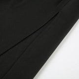 Robe longue fendue en dentelle à col carré et à nouer soi-même 