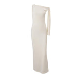Robe longue asymétrique asymétrique à nouer 