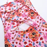 Robe longue à imprimé floral et dos croisé 