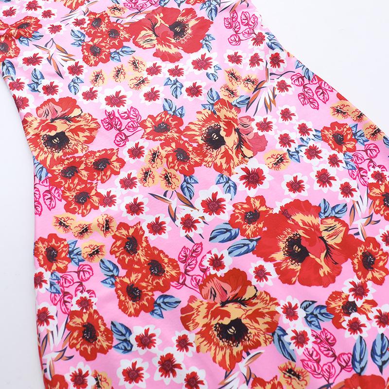 Robe longue à imprimé floral et dos croisé 