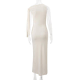 Robe longue asymétrique asymétrique à nouer 