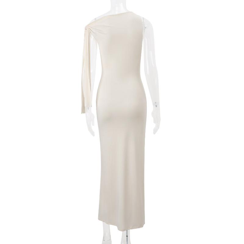 Robe longue asymétrique asymétrique à nouer 