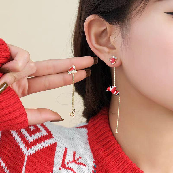 Boucles d'oreilles pendantes irrégulières en forme de sapin de Noël