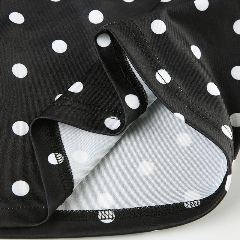 Haut asymétrique dos nu à pois irréguliers 