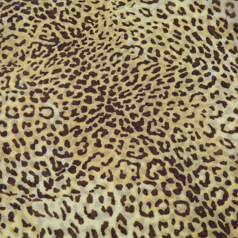High neck leopard print mesh sleeveless top