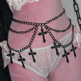 Chaîne de taille en métal avec décoration en croix
