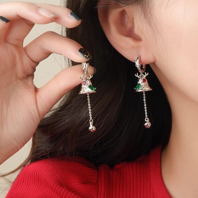 Boucles d'oreilles pendantes irrégulières en forme de sapin de Noël