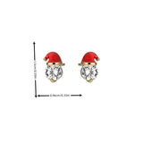 Rhinestone santa hat decor stud earrings