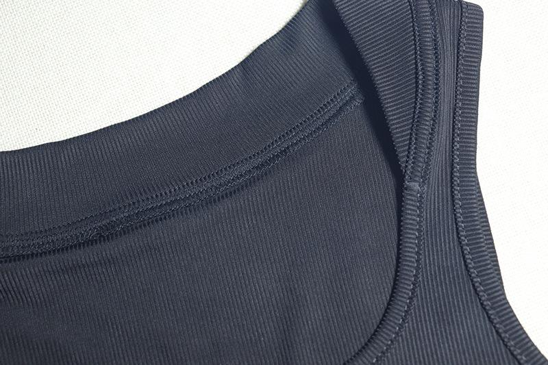Ensemble pantalon uni à col carré et fermeture éclair à nouer soi-même 