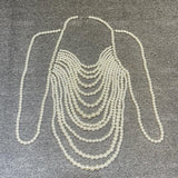 Halter beaded hollow out u neck top