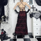 Robe midi camisole fendue dans le dos, dos nu et à nouer soi-même 