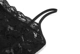 Lace hollow out see through u neck cami mini dress