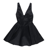 Mini-robe camisole dos nu à col en V profond et smocké 