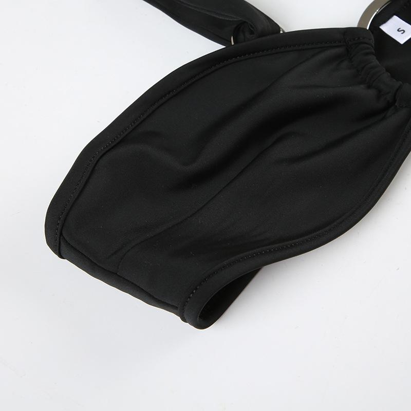 Body asymétrique irrégulier avec bouton creux et anneau en O 