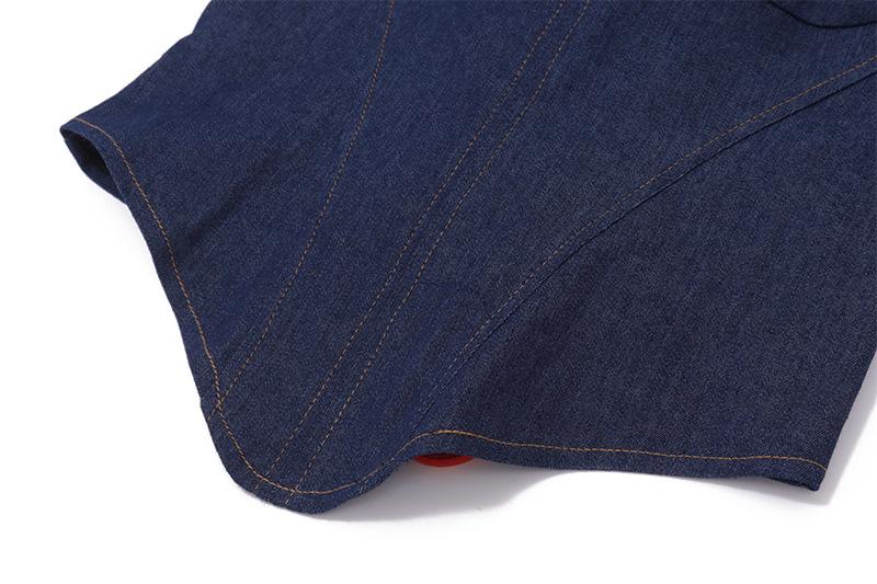 Haut tube en jean avec ourlet en dentelle et corset à lacets 