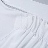 Minivestido fruncido de manga larga con hombros descubiertos 