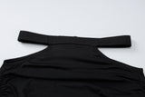 Off shoulder long sleeve hollow out maxi dress