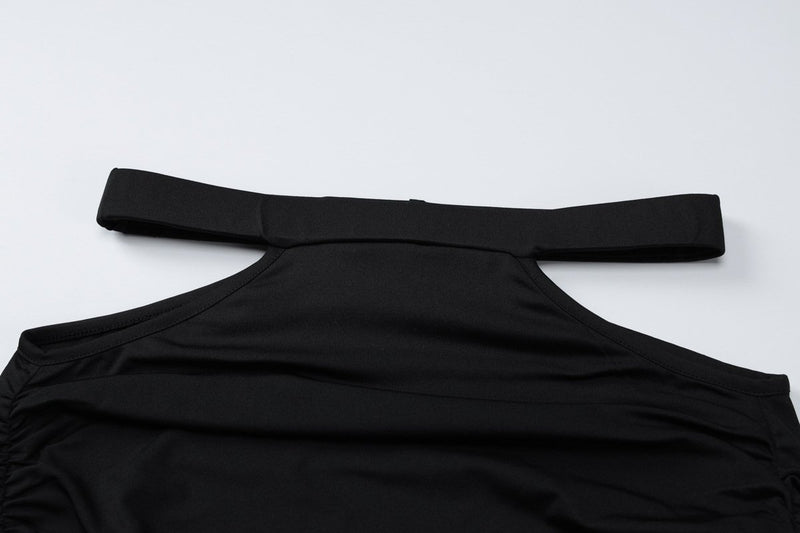 Off shoulder long sleeve hollow out maxi dress