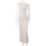 Robe longue asymétrique asymétrique à nouer 