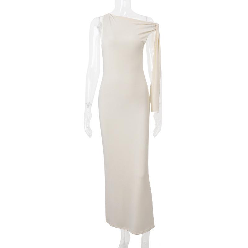 Robe longue asymétrique asymétrique à nouer 