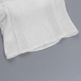 Haut froncé à smocks et ourlet en dentelle à épaules dénudées 