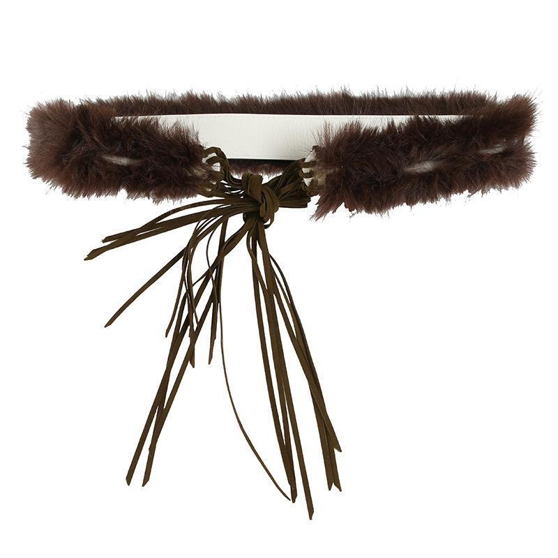Ceinture décorative à nouer soi-même en cuir PU moelleux 