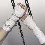 Gants chauffe-jambes à décor de croix creuse