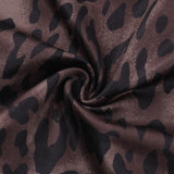 Top camisola sin espalda con volantes y estampado de leopardo con cuello en V 