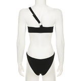 Body asymétrique irrégulier avec bouton creux et anneau en O 