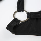 Body asymétrique irrégulier avec bouton creux et anneau en O 